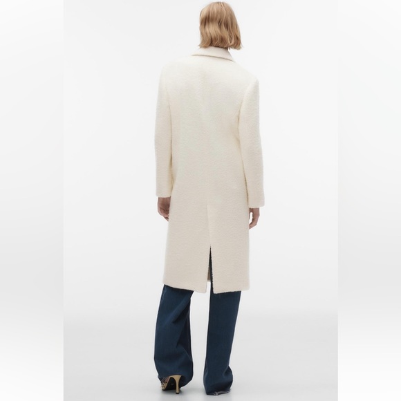 Zara STRAIGHT CUT WOOL BLEND COAT. Ecru. - Picture 5 of 13